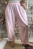 Rustic Nature Linen Blend Barrel Pant Washed Sugar